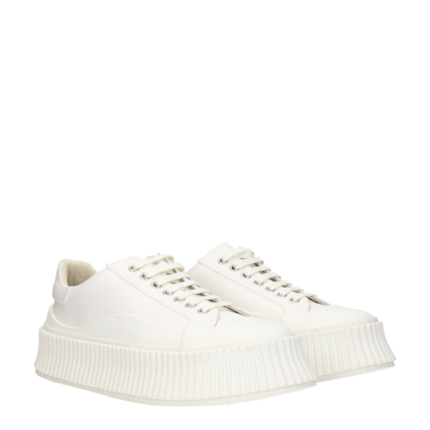 Baskets à plateforme en tissu blanc Jil Sander