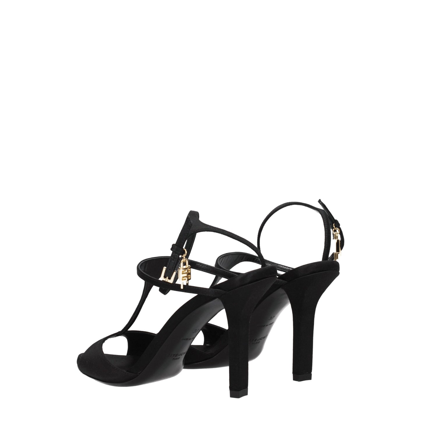 Givenchy – Schwarze Satin-Sandalen mit Stilettoabsatz