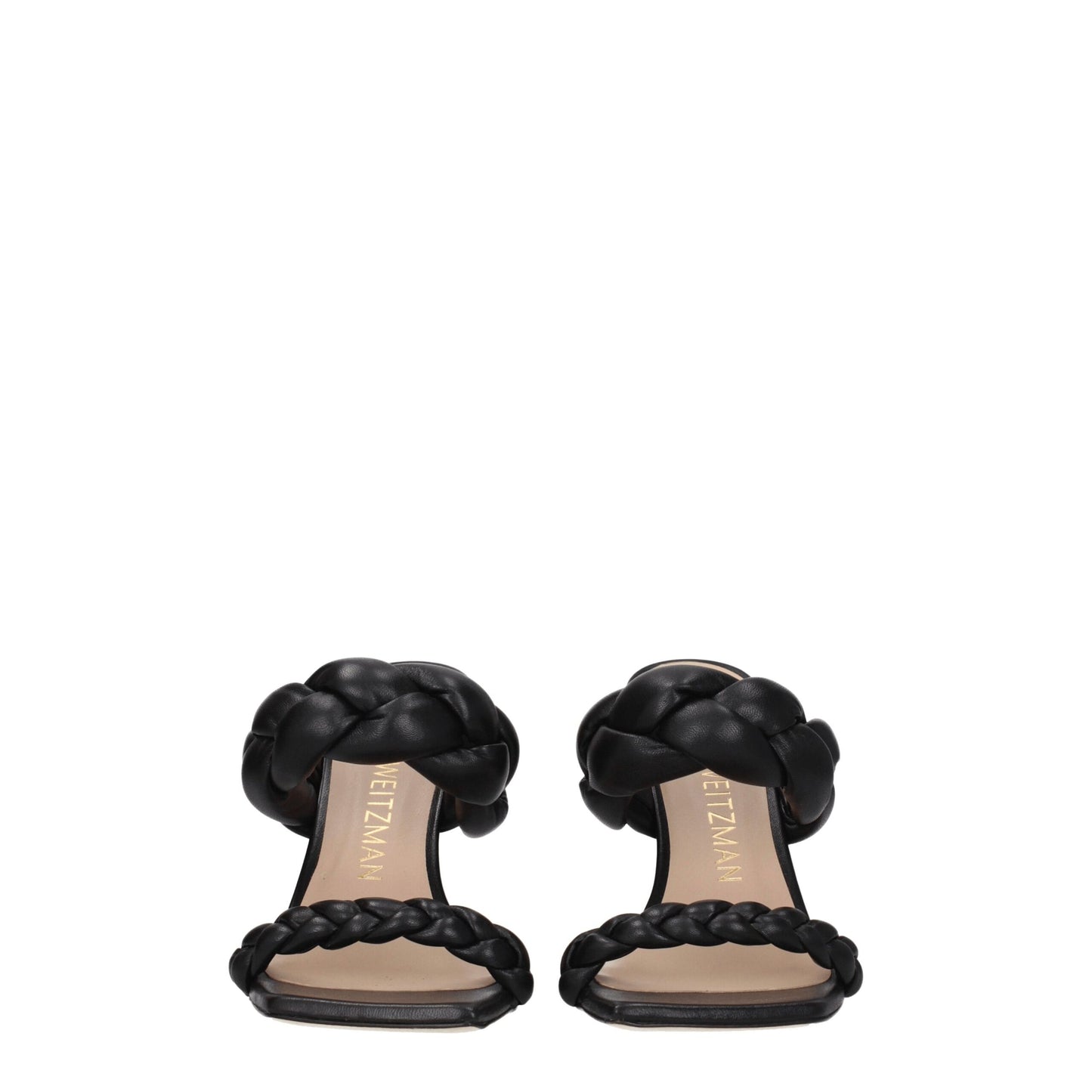 Stuart Weitzman Black Leather Stiletto Heels Sandals
