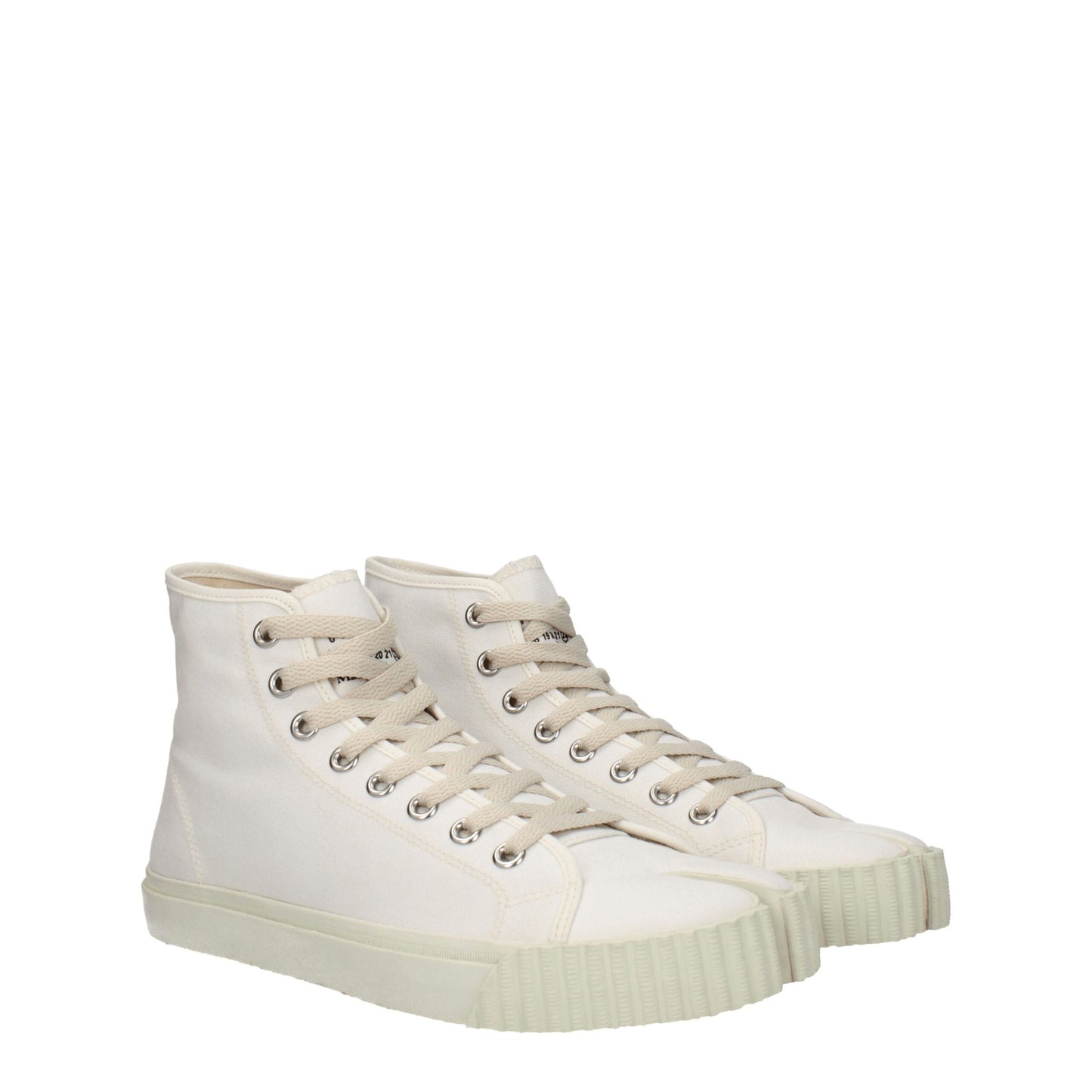 Maison Margiela – Hohe Sneakers aus weißem Stoff