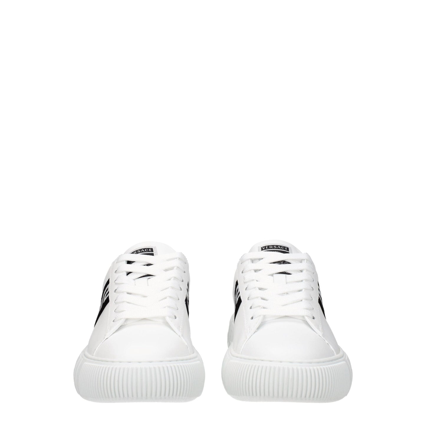 Versace Weiße niedrige Lederschuhe