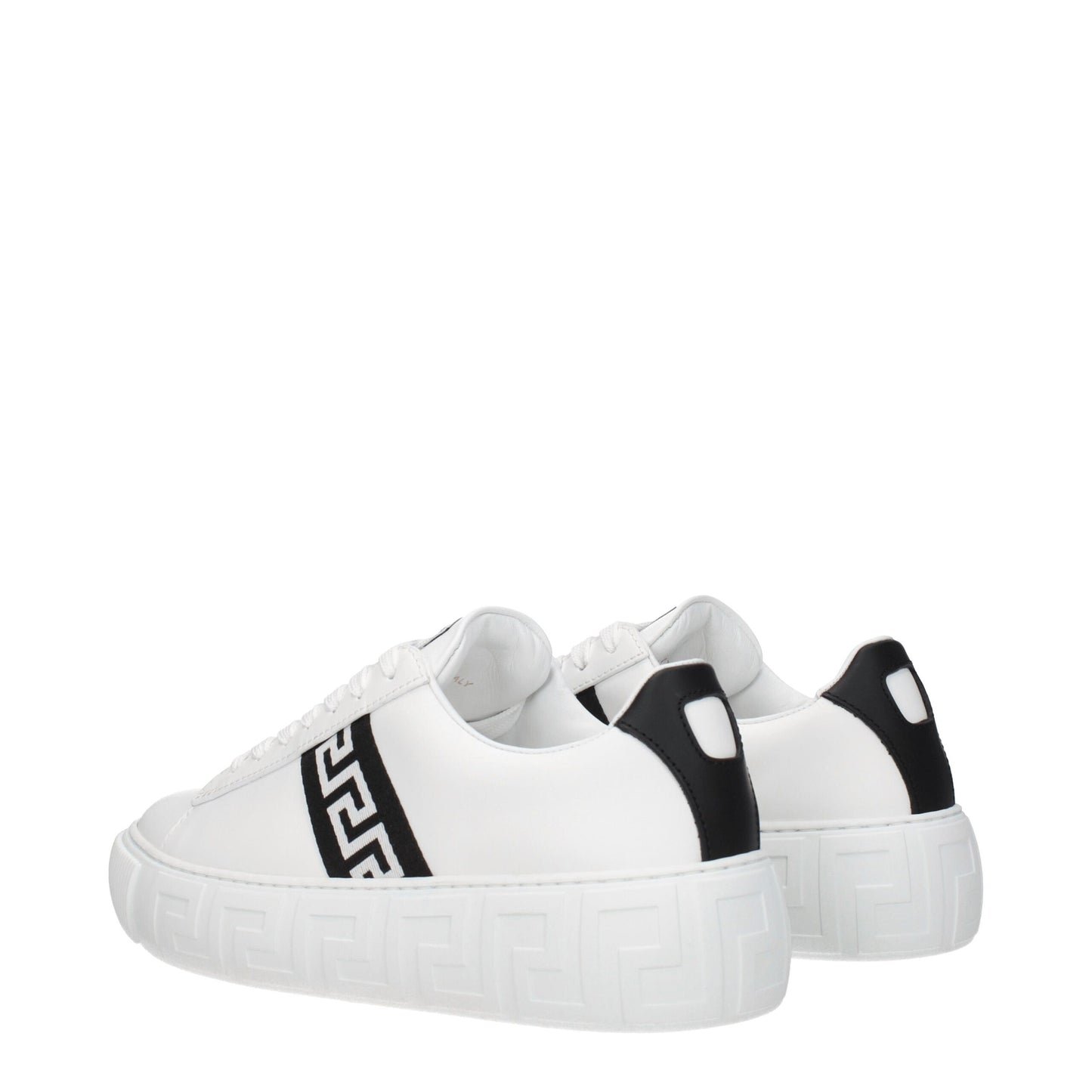 Versace Weiße niedrige Lederschuhe
