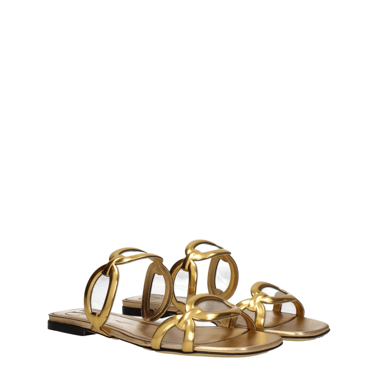 Valentino Garavani – Hausschuhe aus goldenem Leder
