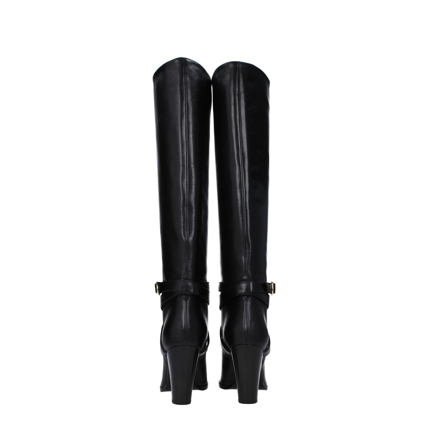 Celine – Schwarze Lederstiefel mit hohem Absatz