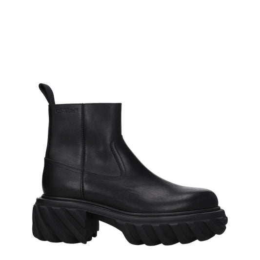 Bottes de cheville en cuir noir