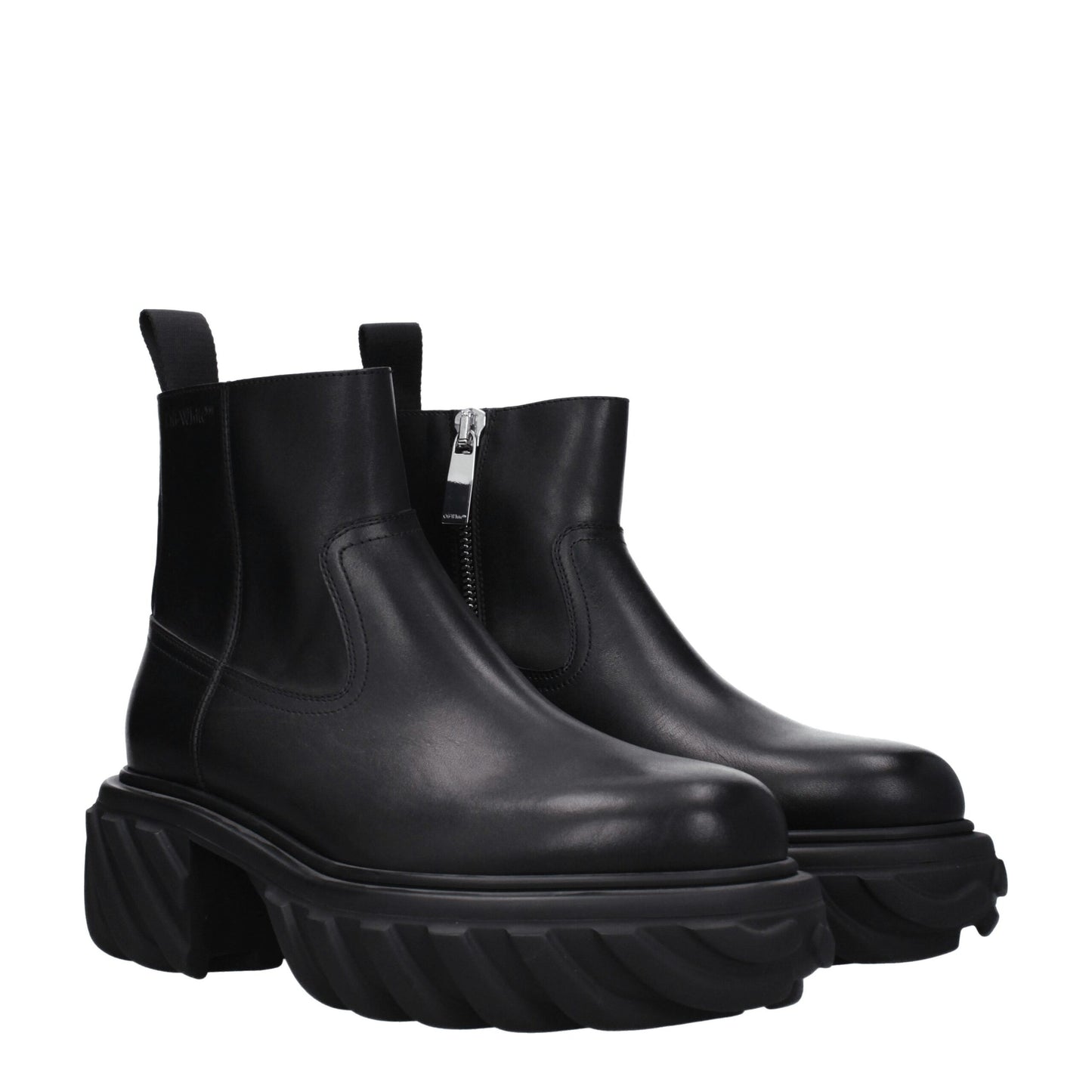 Bottes de cheville en cuir noir