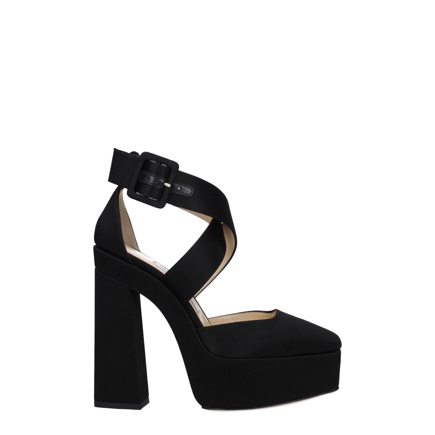 Jimmy Choo Schwarze Satin-Plateaus