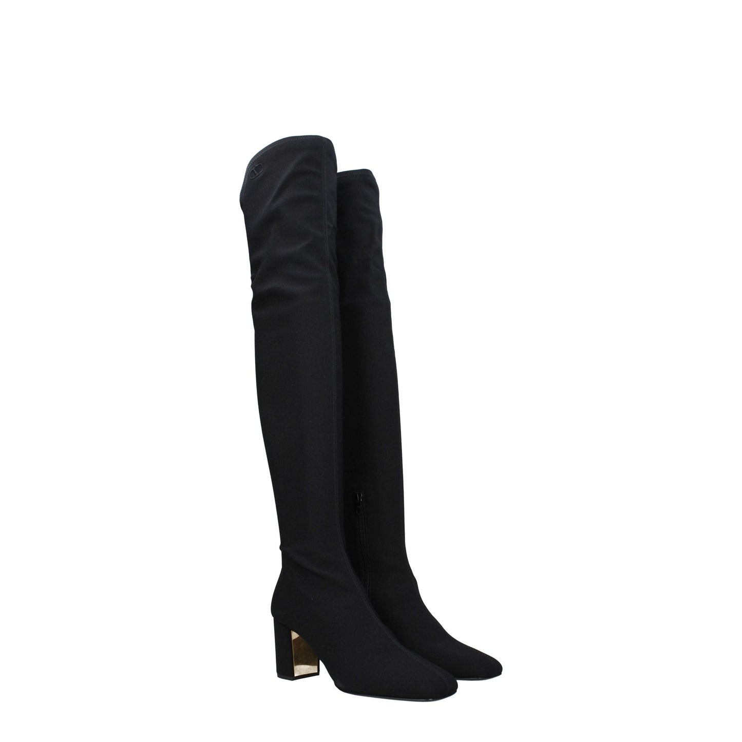 Valentino Garavani Overknee-Stiefel aus schwarzem Stoff