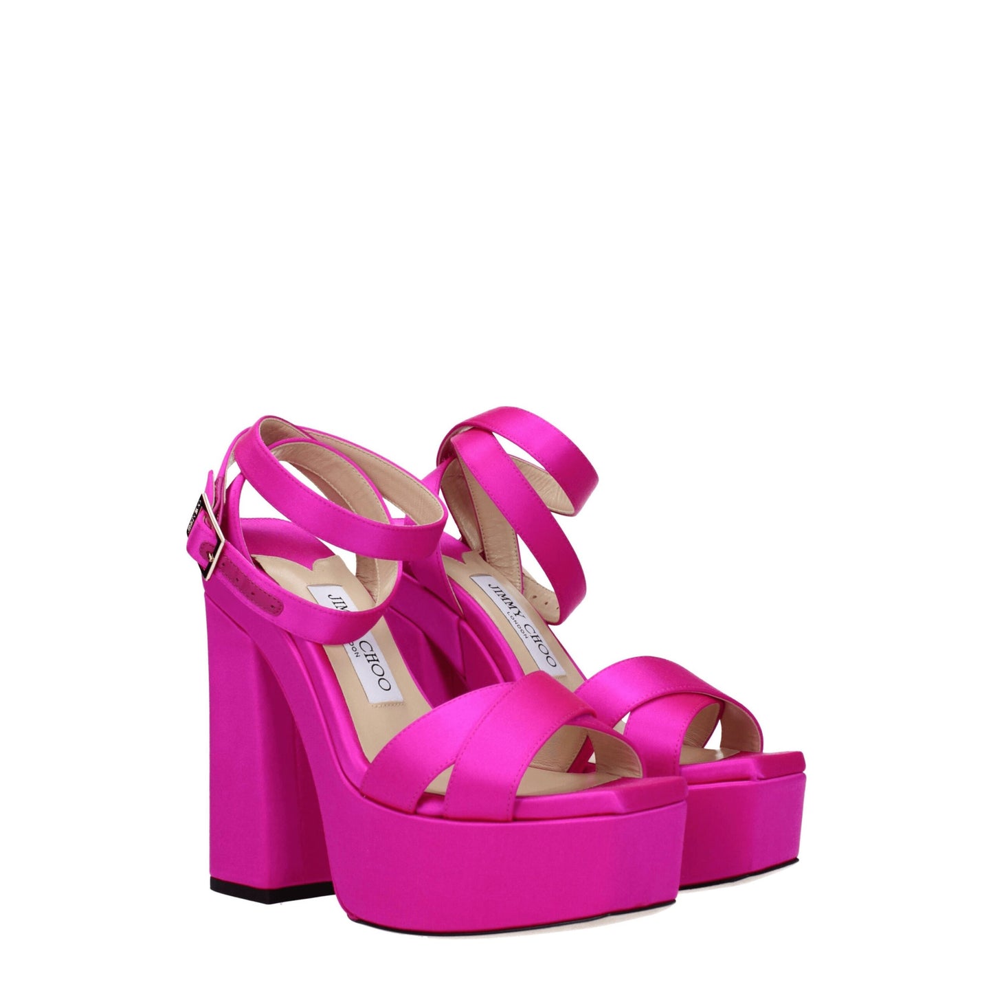 Jimmy Choo Rosa Satin-Plateaus