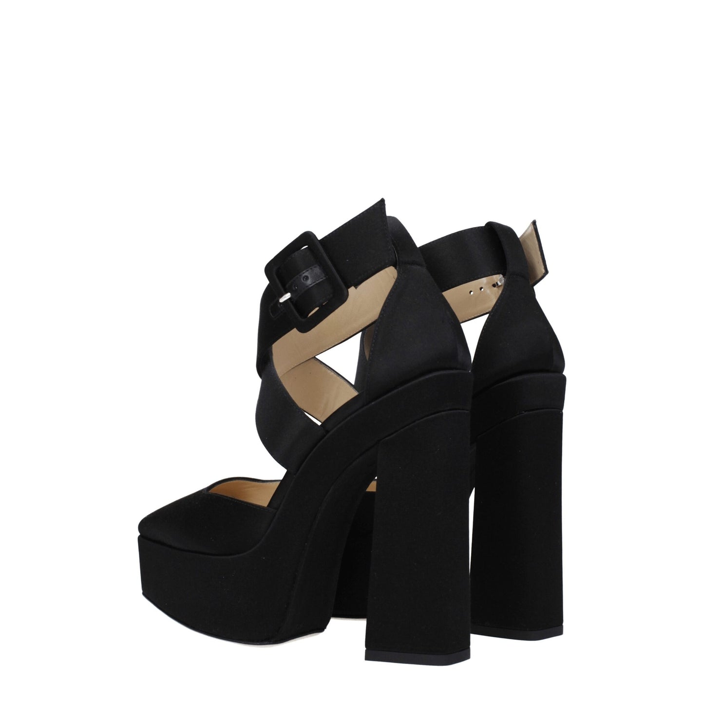 Jimmy Choo Schwarze Satin-Plateaus