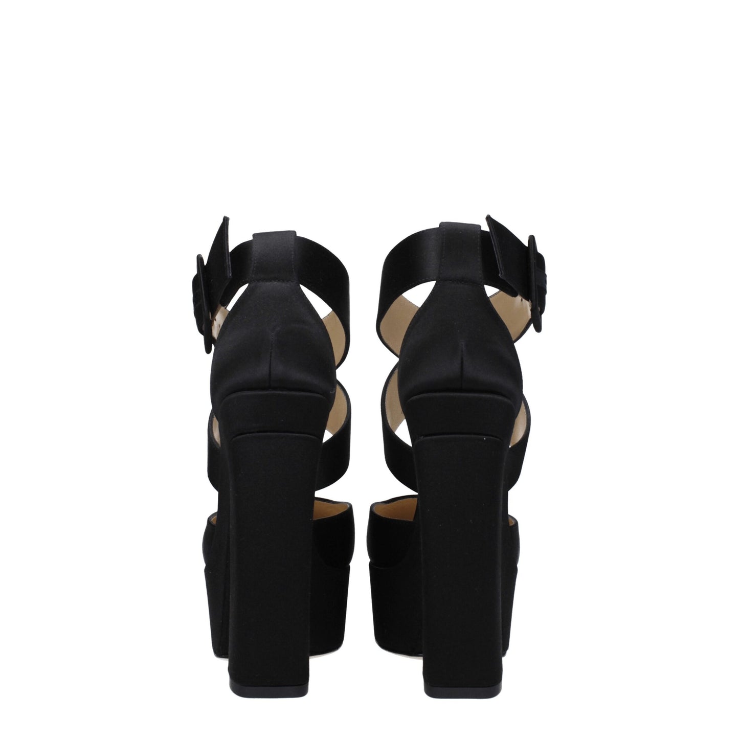 Jimmy Choo Schwarze Satin-Plateaus