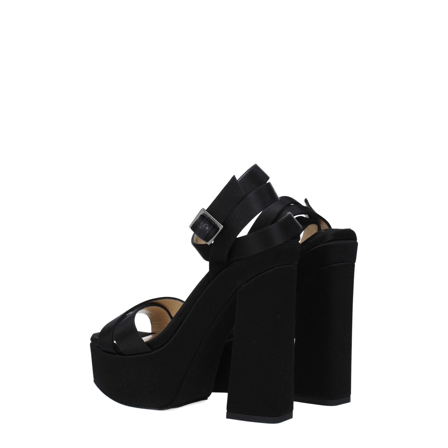 Jimmy Choo Schwarze Satin-Plateaus