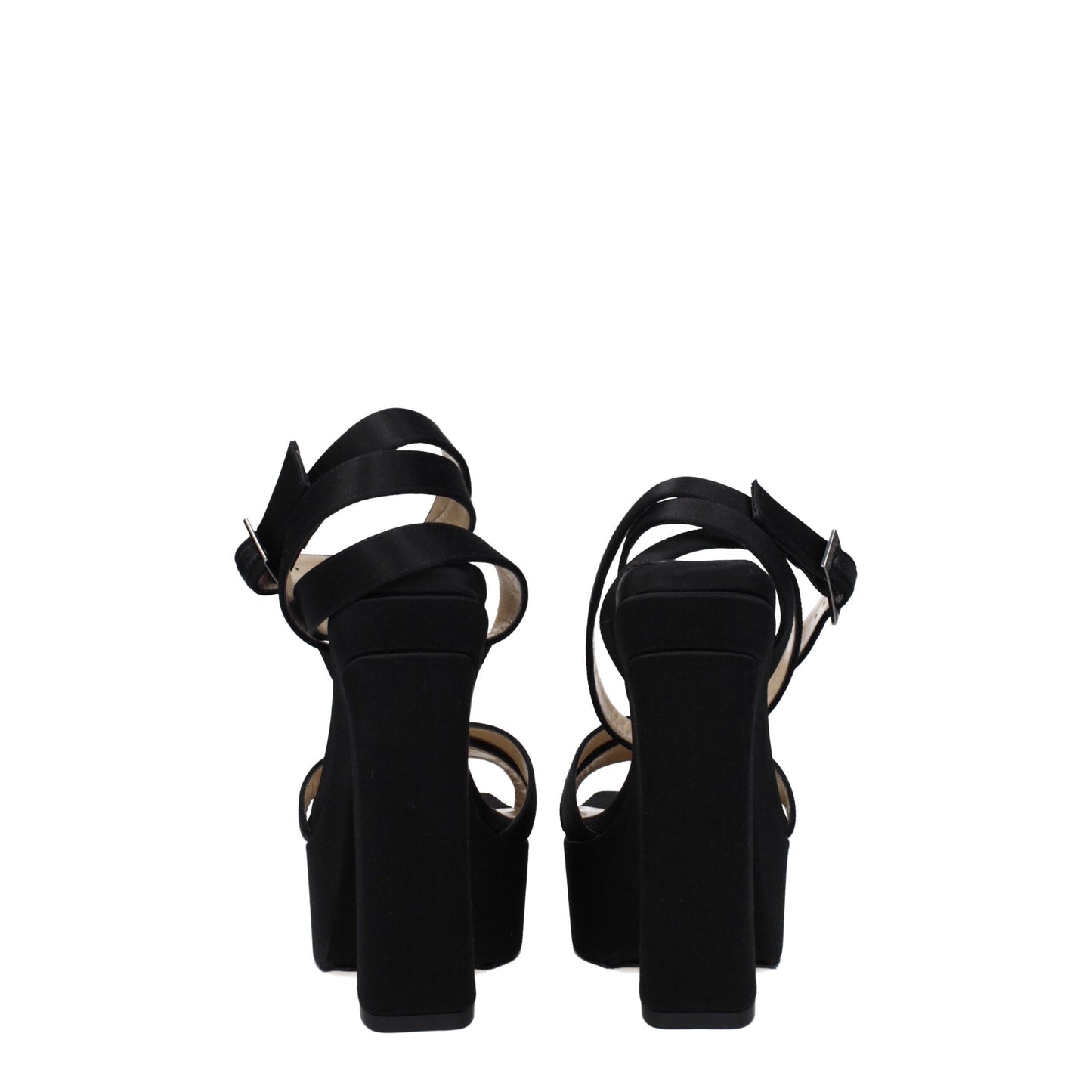 Jimmy Choo Schwarze Satin-Plateaus