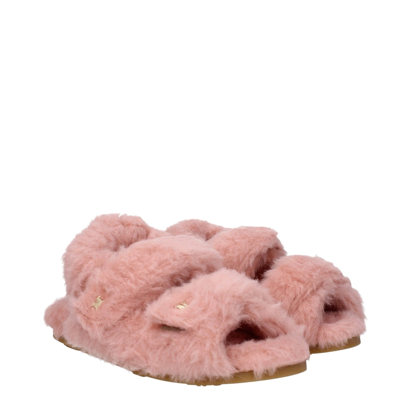 Max Mara – Flache Sandalen aus rosa Pelz