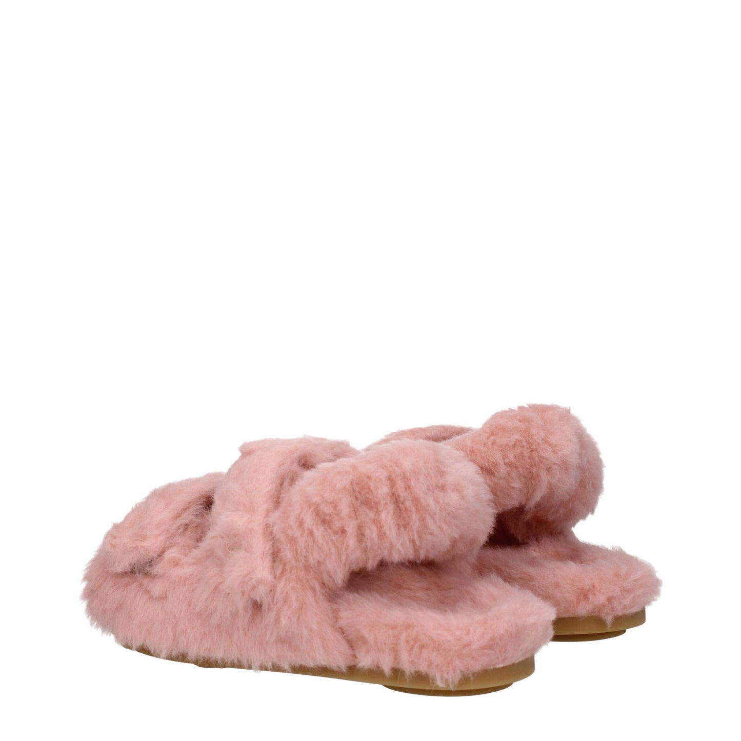 Max Mara – Flache Sandalen aus rosa Pelz