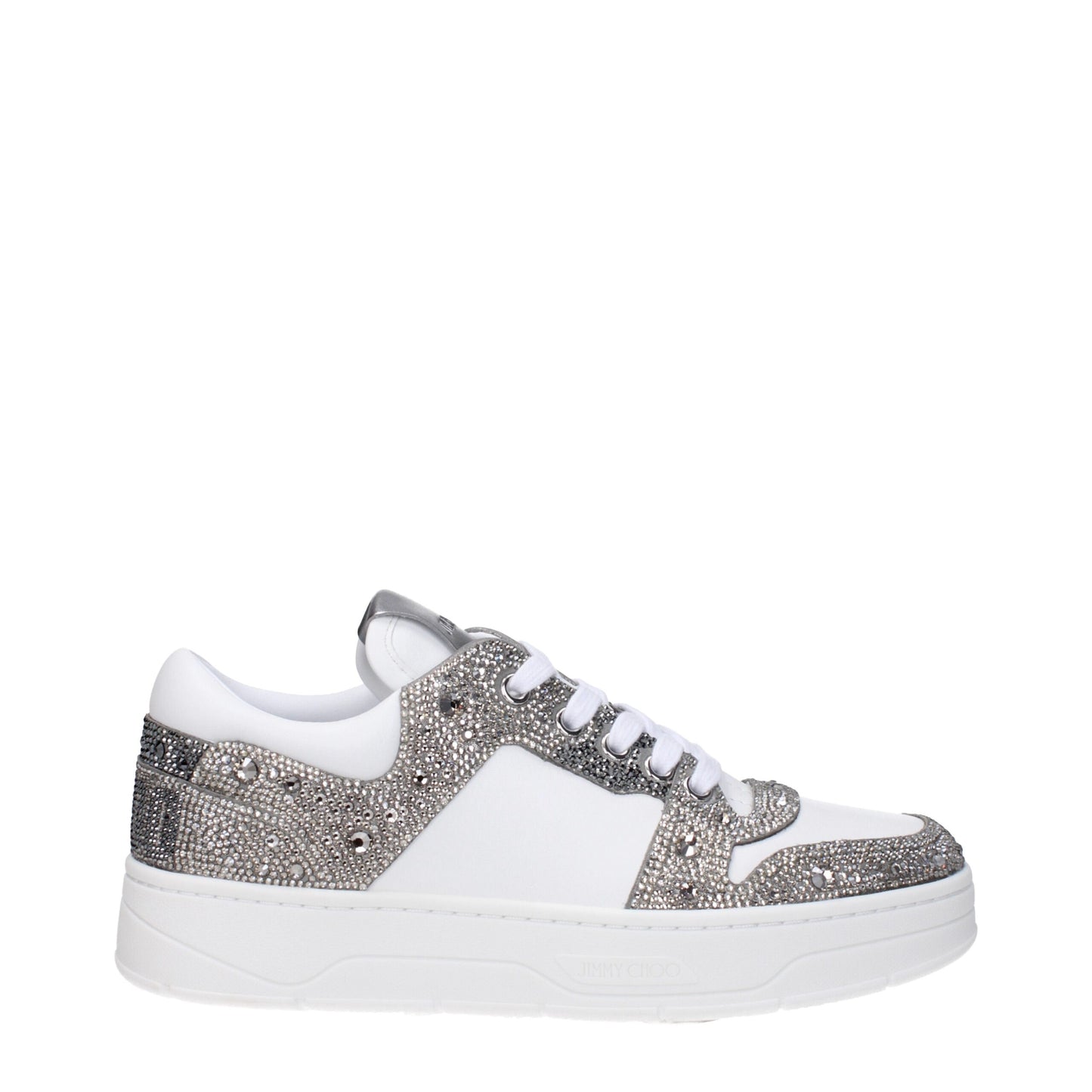 Sneakers en cuir blanc à semelle épaisse