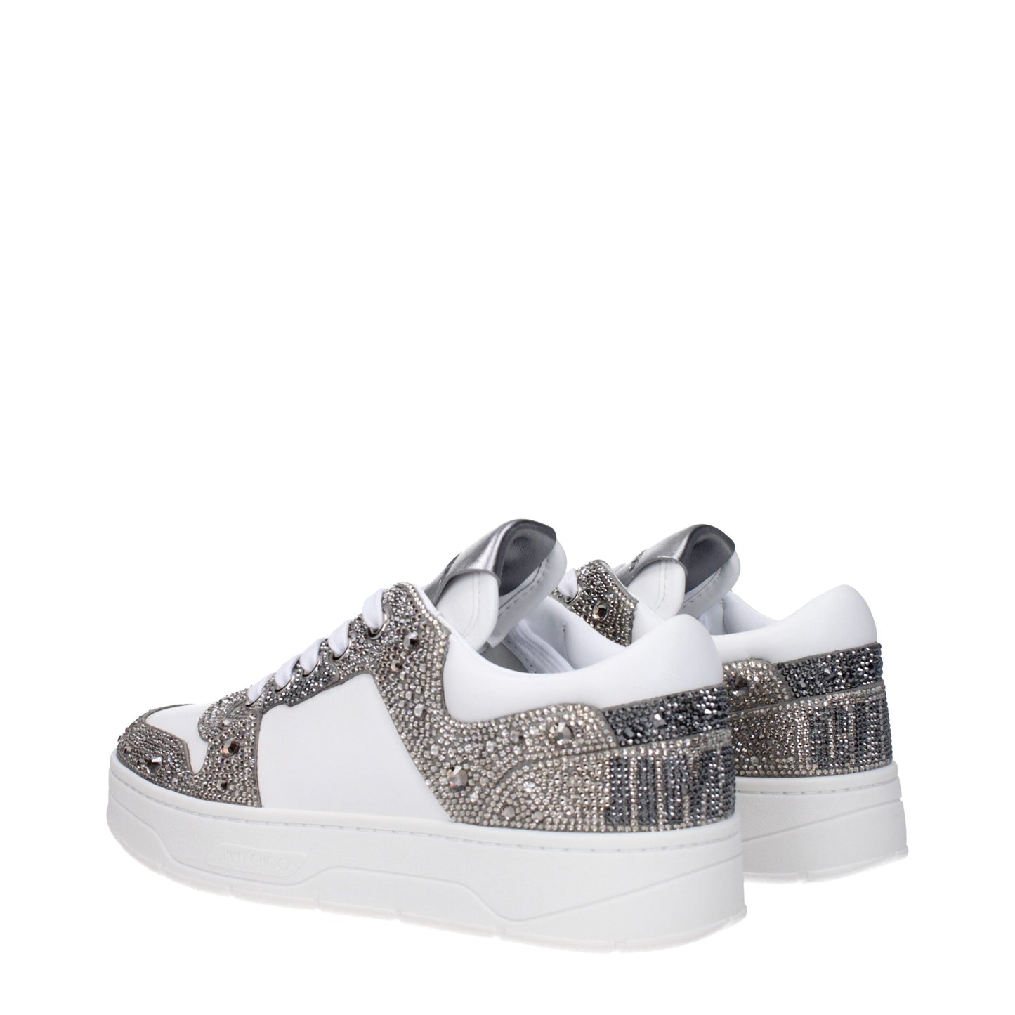 Sneakers en cuir blanc à semelle épaisse
