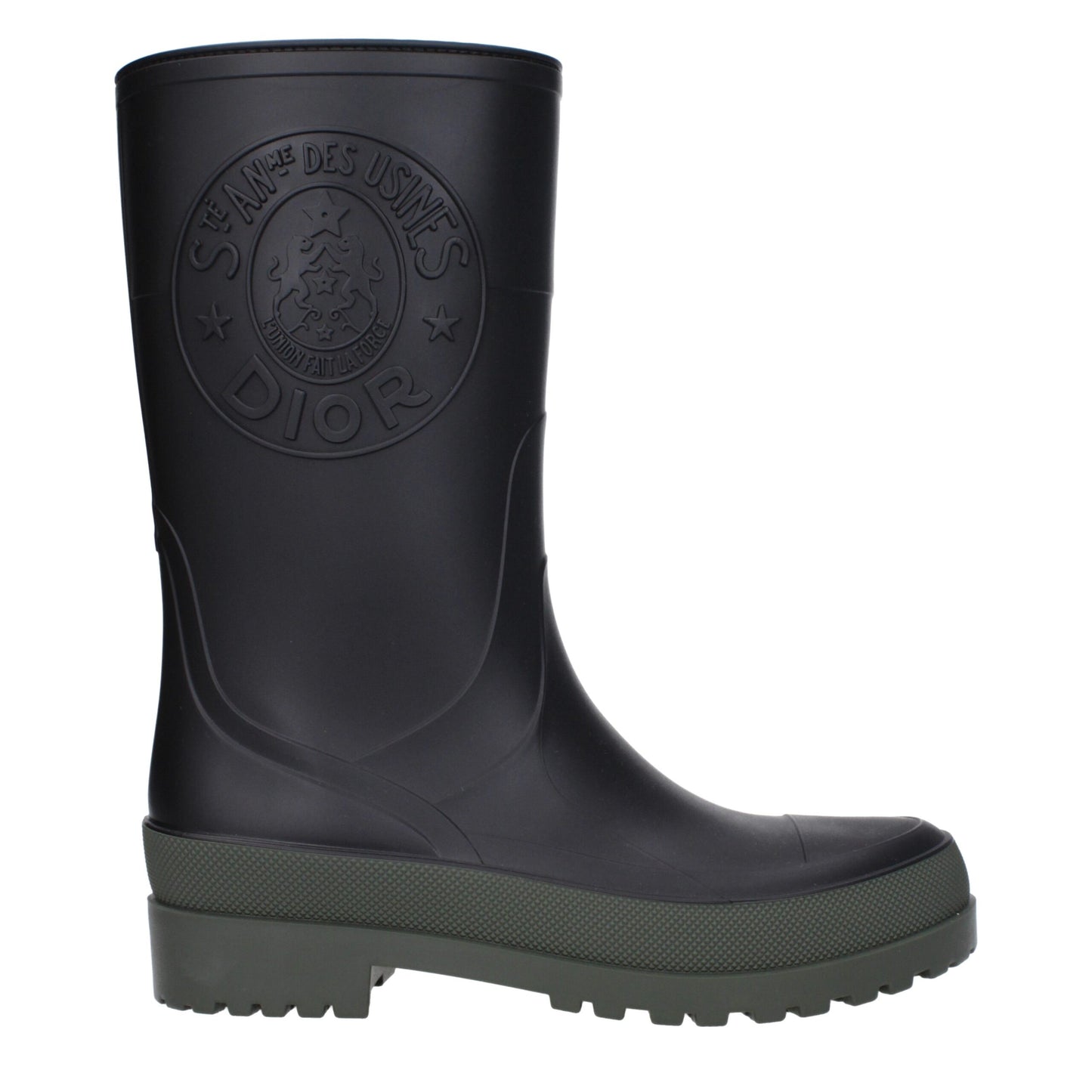 Bottes de pluie en coton noir Christian Dior