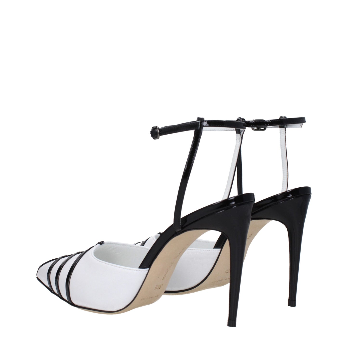Manolo Blahnik Sandalen aus weißem Leder mit Stilettoabsatz