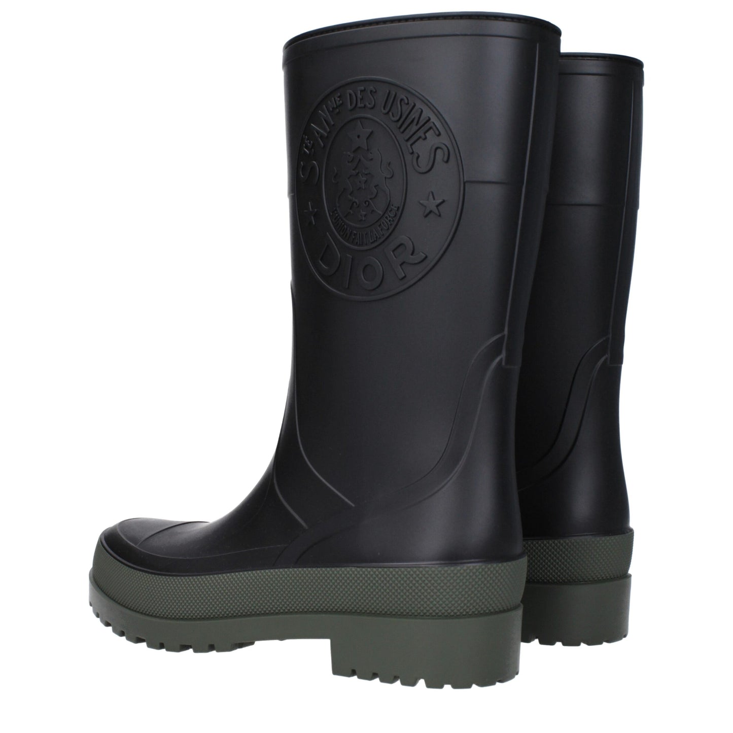 Bottes de pluie en coton noir Christian Dior
