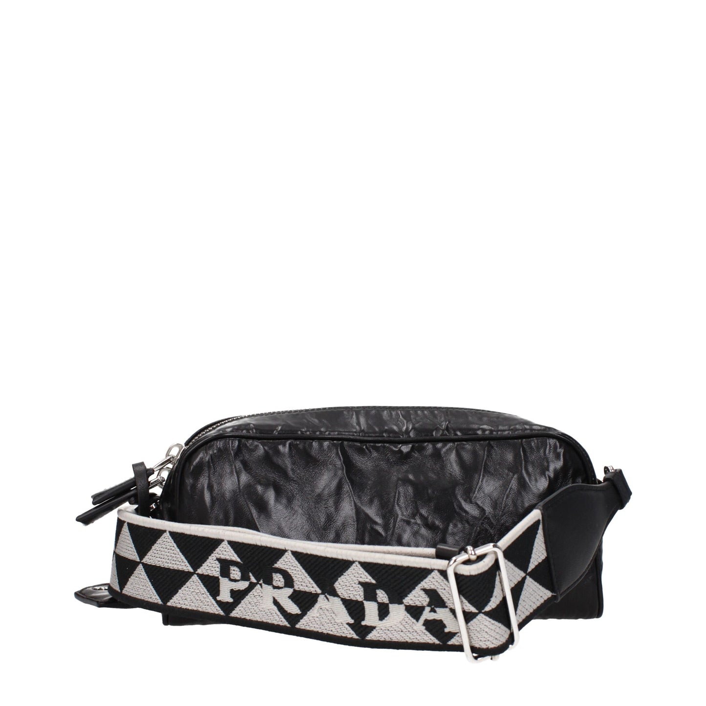 Sacs à bandoulière en cuir noir Prada