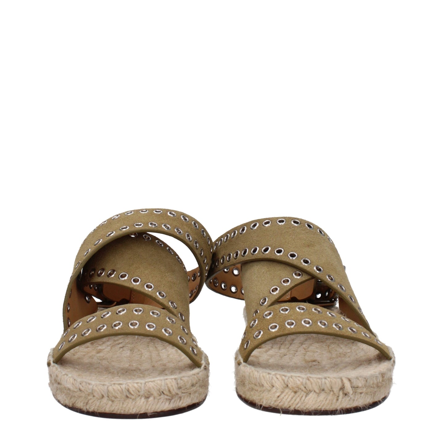 Isabel Marant Grüne flache Ledersandalen