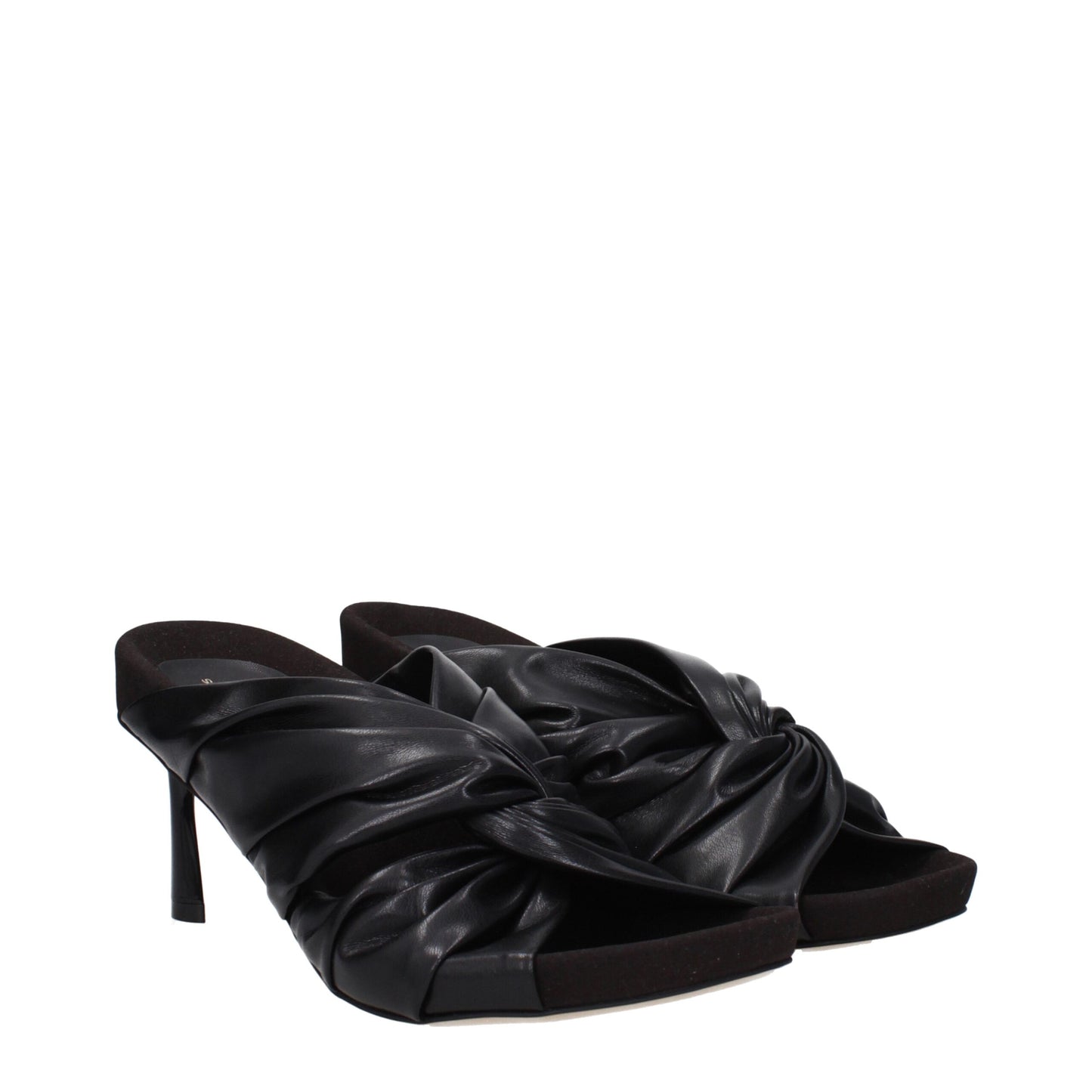 Stella McCartney – Schwarze Sandalen aus Leder mit Stilettoabsatz