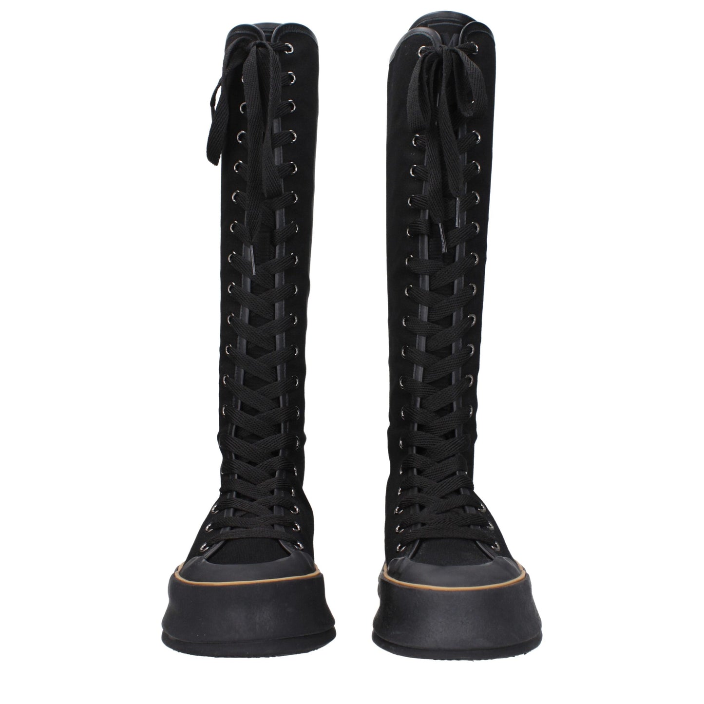 Bottes en tissu noir à lacets