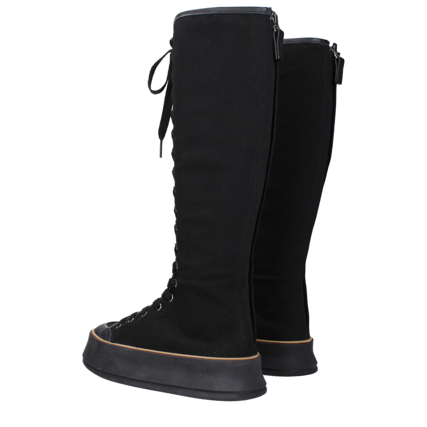 Bottes en tissu noir à lacets
