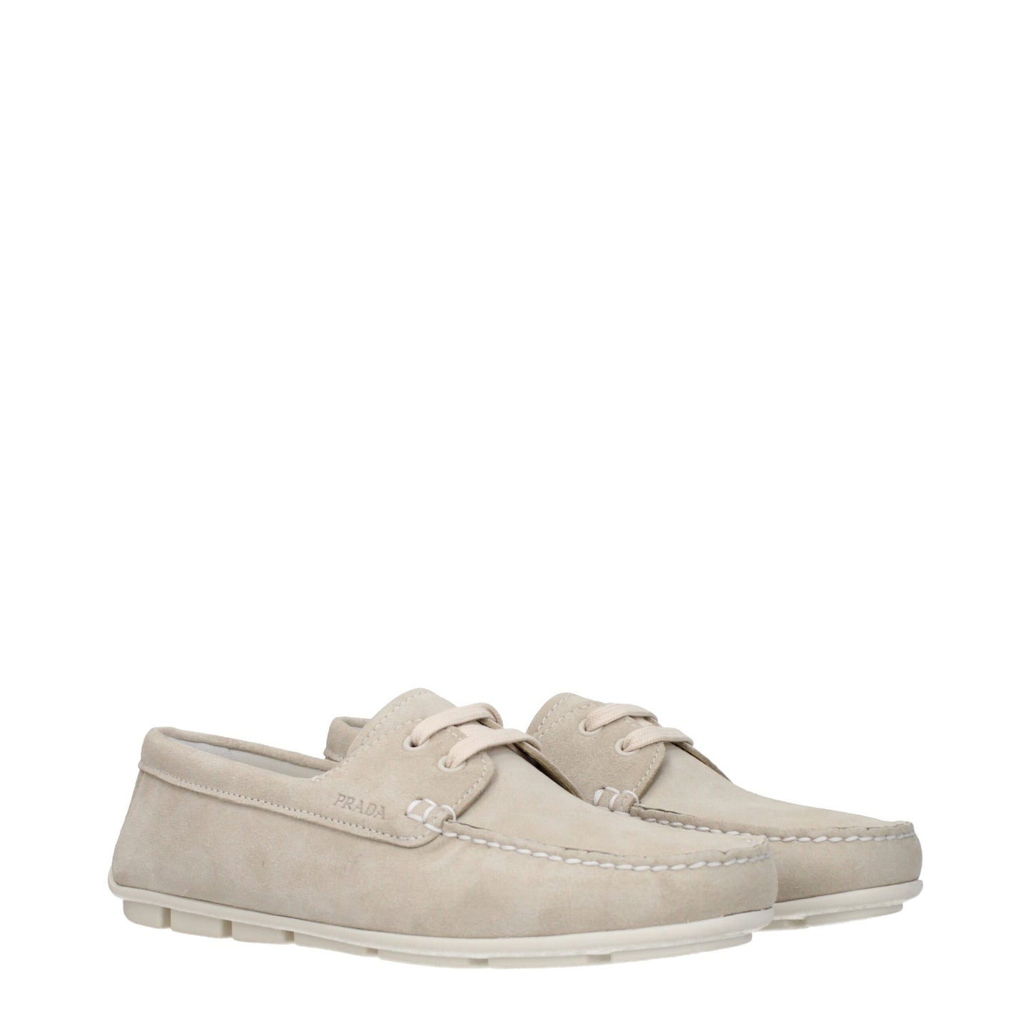 Prada Slip-On-Loafer aus grauem Leder
