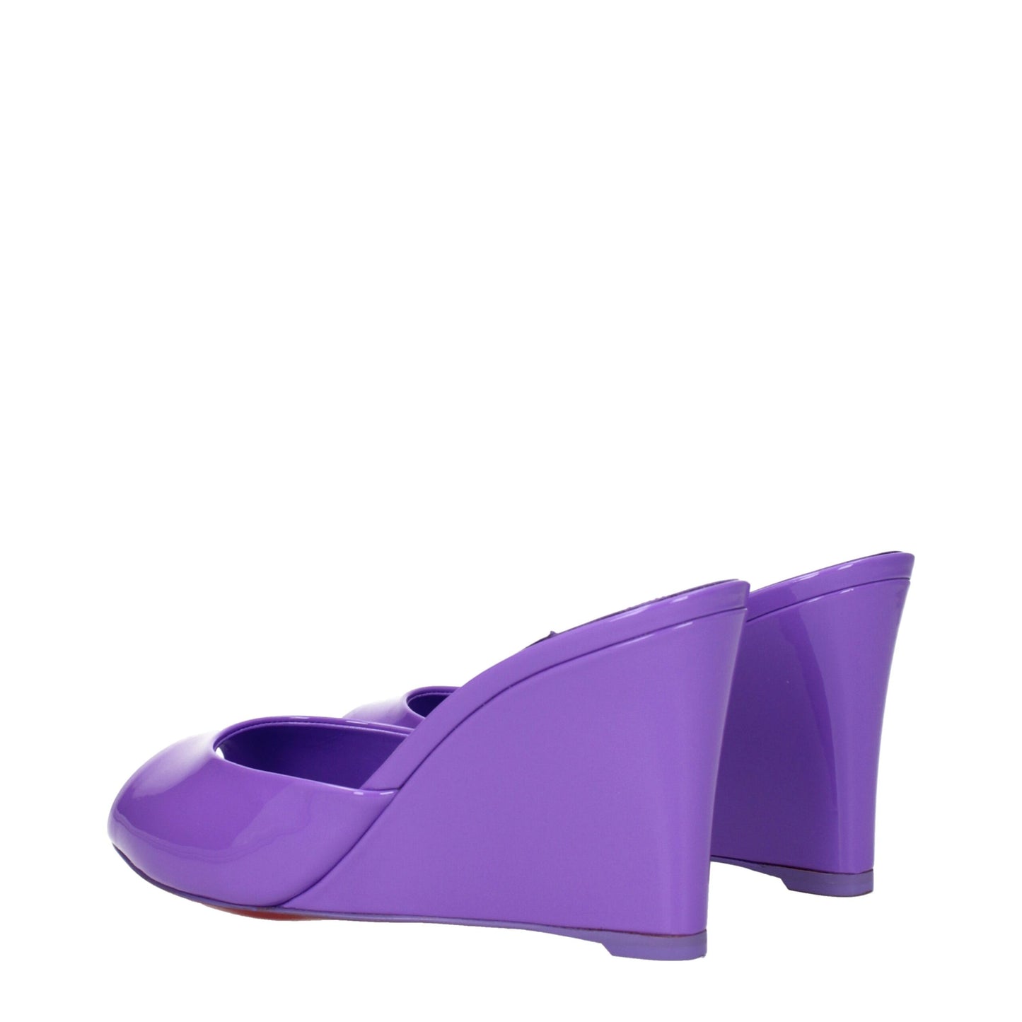 Sandales compensées en cuir violet Christian Louboutin