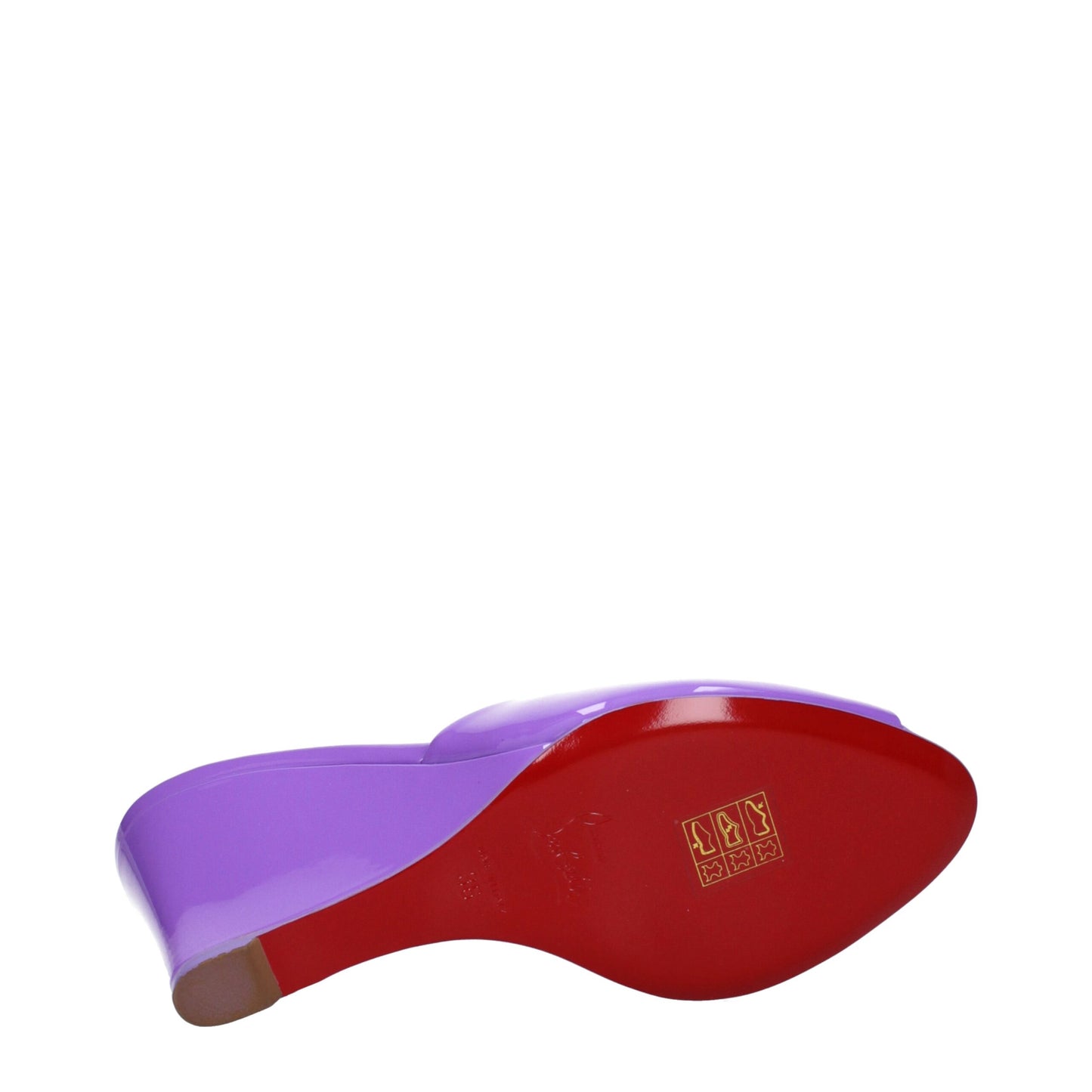 Sandales compensées en cuir violet Christian Louboutin