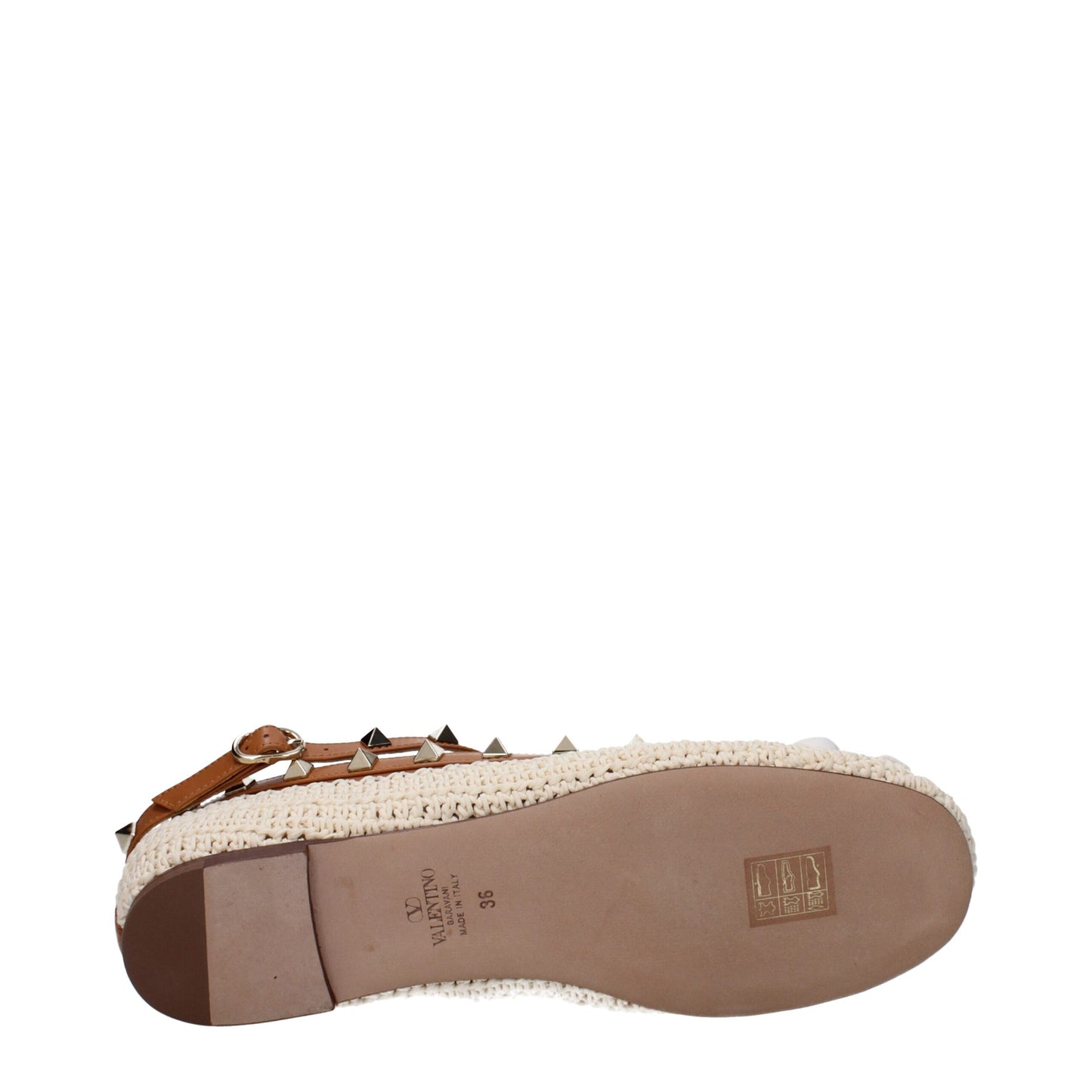 Valentino Garavani Beige Raffia-Ballerinas