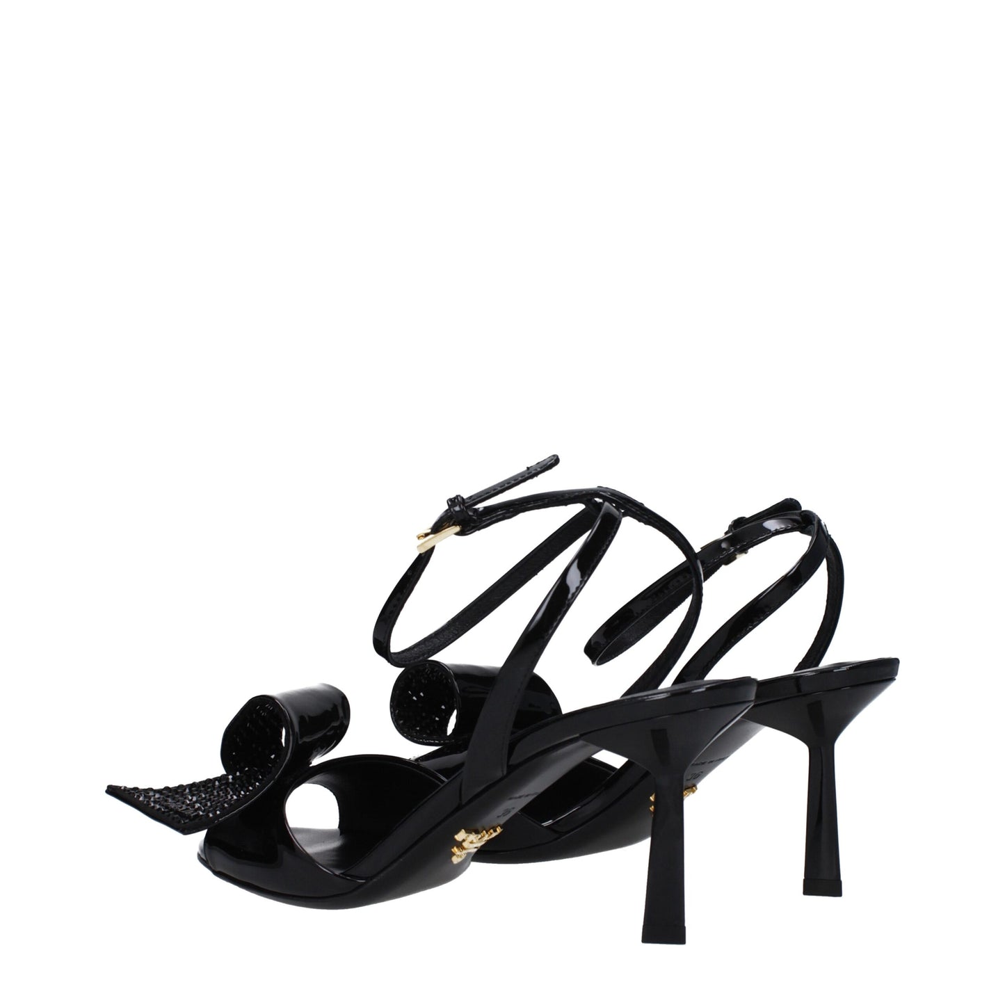 Prada Schwarze Ledersandalen mit Stilettoabsatz