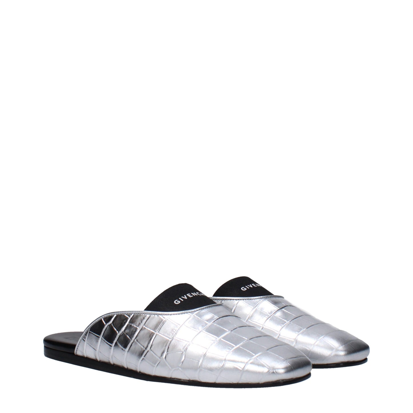 Givenchy Graue Leder-Slipper-Sandalen