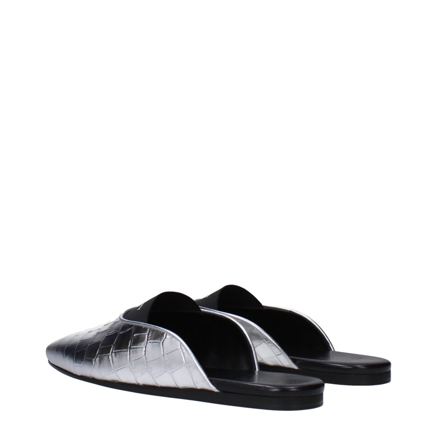 Givenchy Graue Leder-Slipper-Sandalen