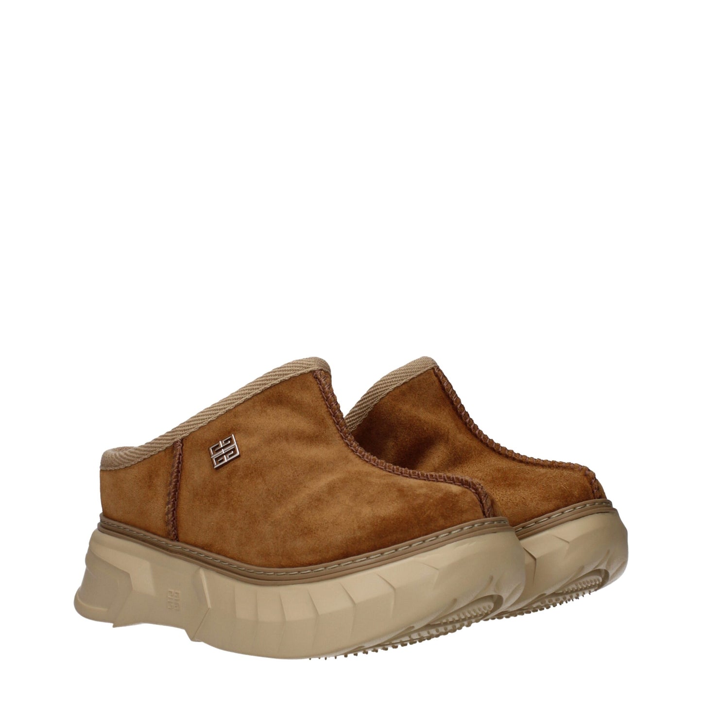 Givenchy Braune Leder-Slipper-Sandalen