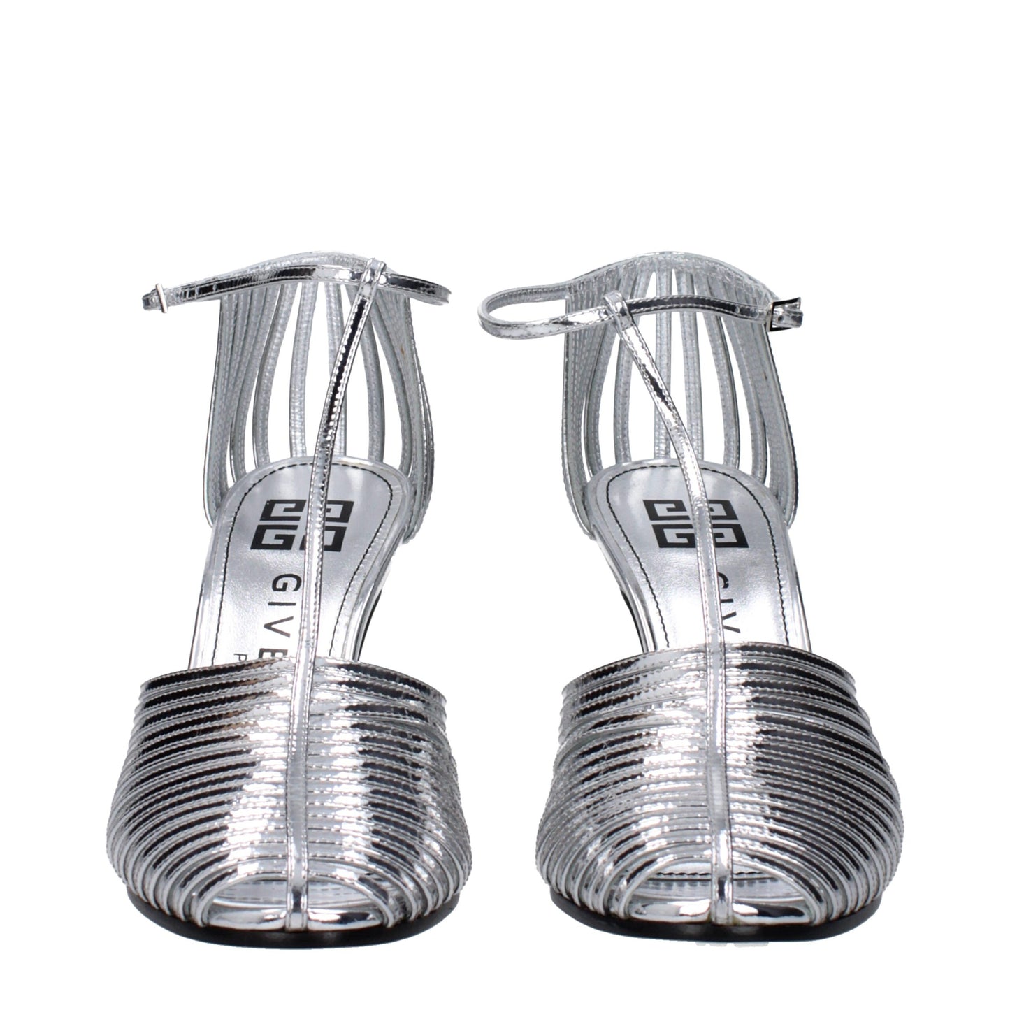 Givenchy Sandalen aus grauem Leder mit Stilettoabsatz