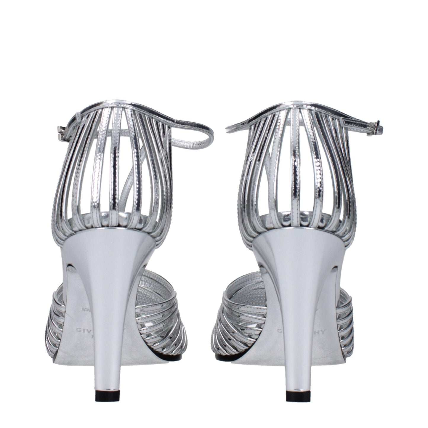 Givenchy Sandalen aus grauem Leder mit Stilettoabsatz