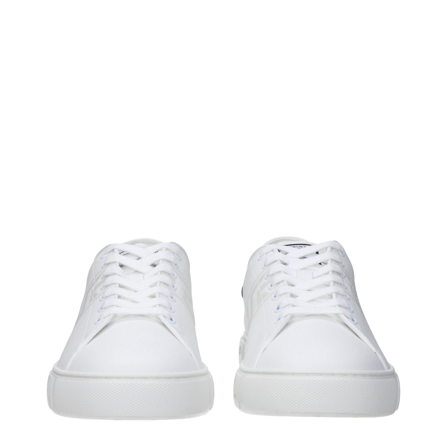 Versace Weiße niedrige Lederschuhe