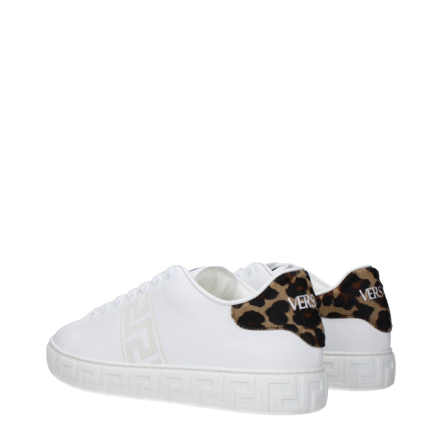 Versace Weiße niedrige Lederschuhe