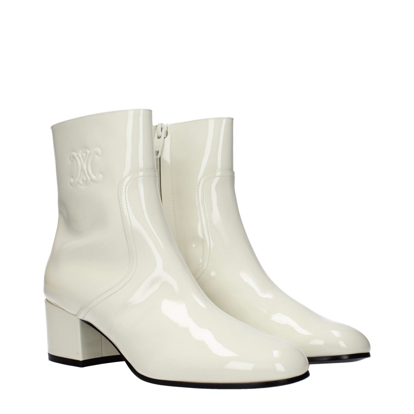 Beige Lederstiefeletten von Celine