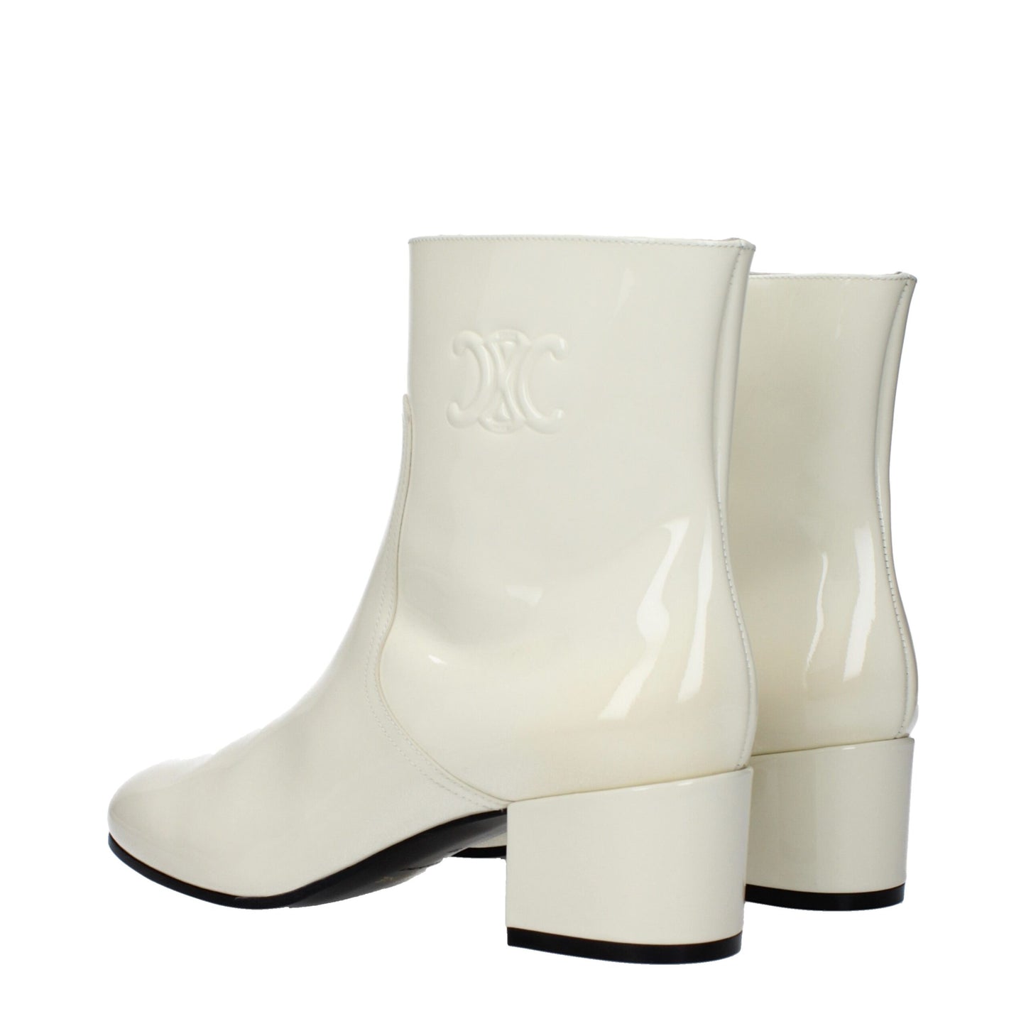 Beige Lederstiefeletten von Celine