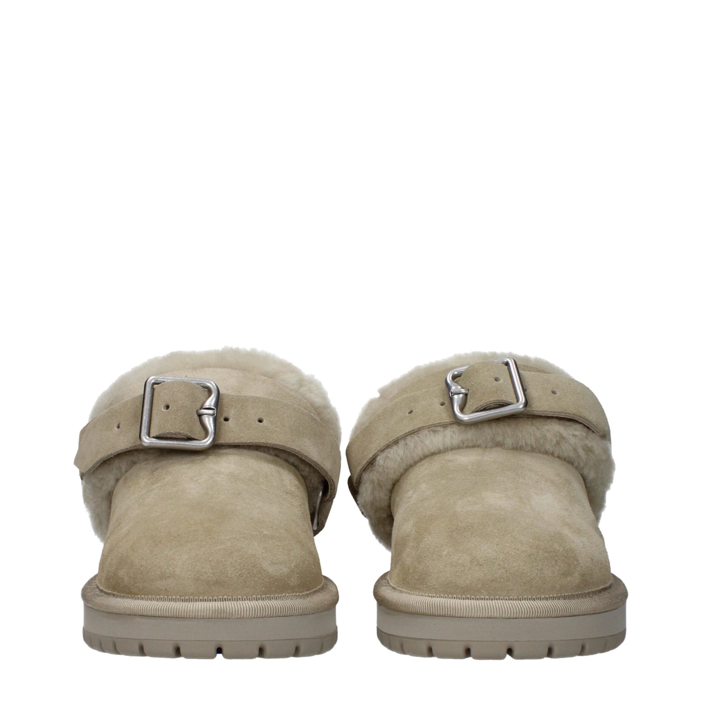 Burberry Grüne Leder-Slipper-Sandalen