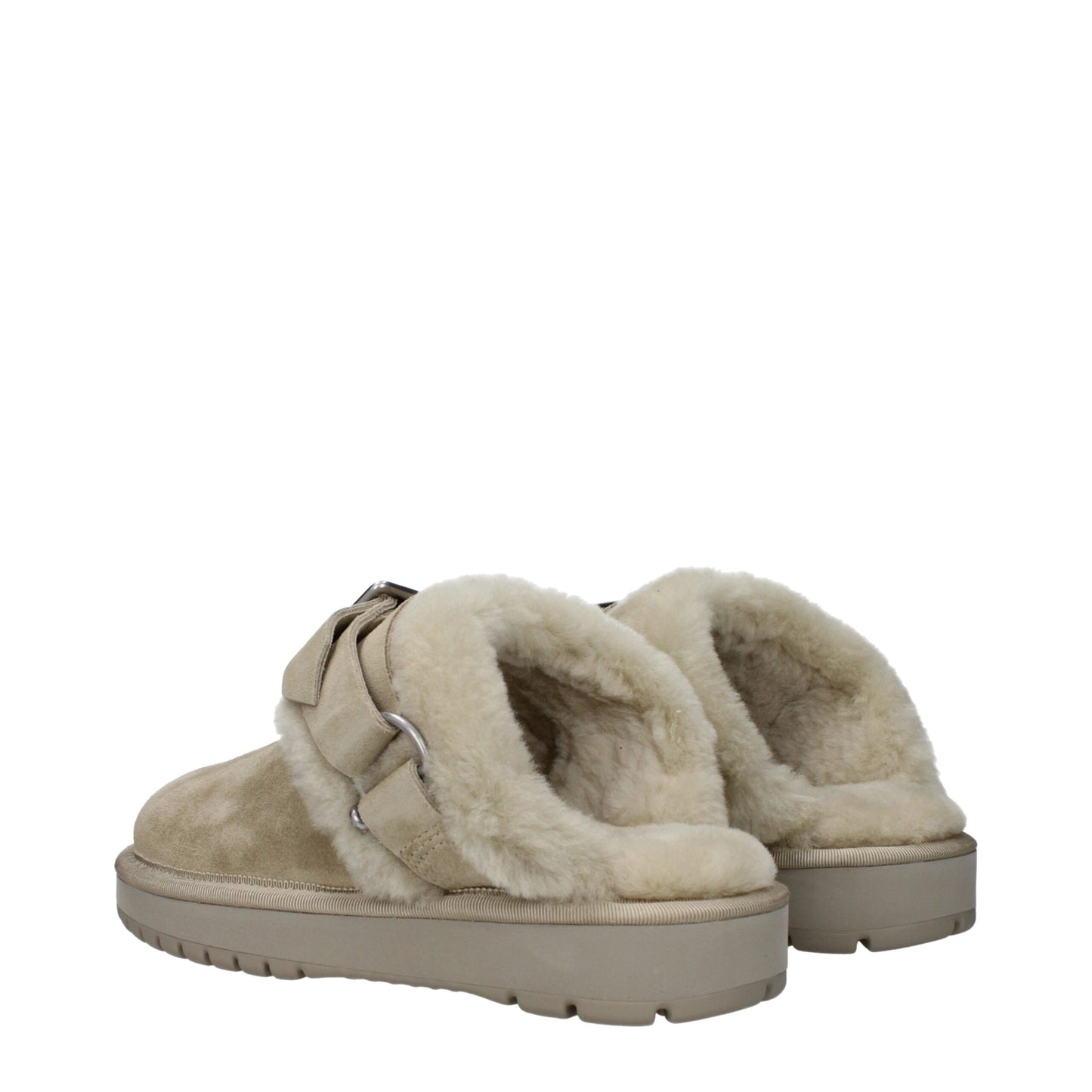 Burberry Grüne Leder-Slipper-Sandalen
