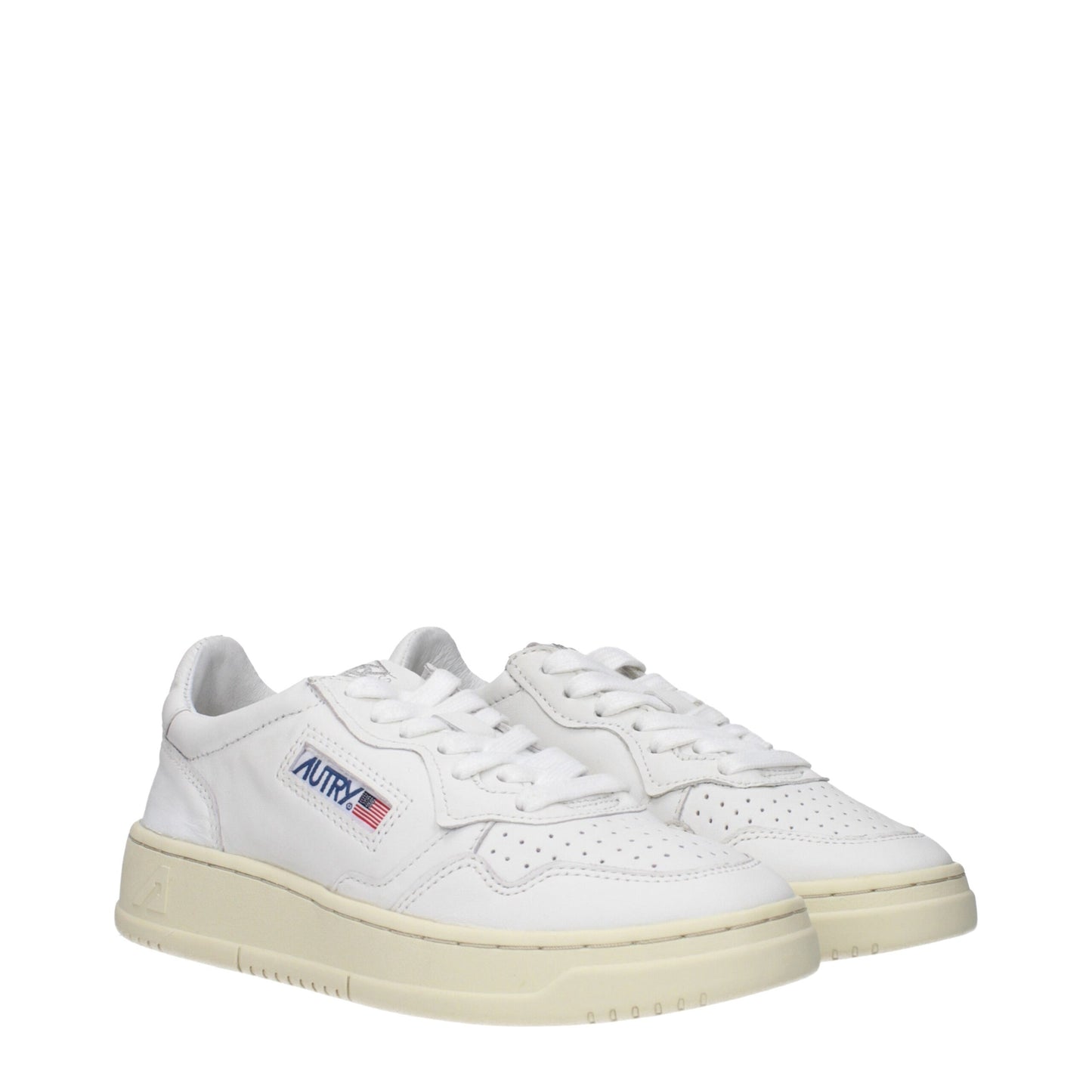 Autry Weiße niedrige Lederschuhe
