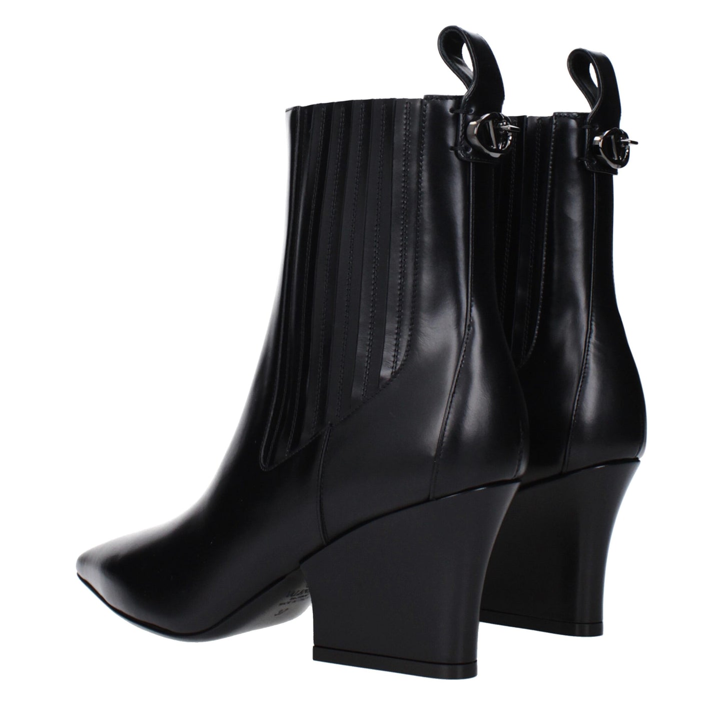 Bottines en cuir noir Valentino Garavani