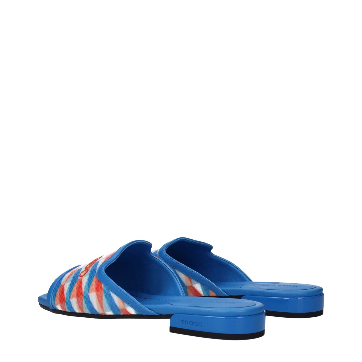 Jimmy Choo Hellblaue Stoff-Slipper-Sandalen
