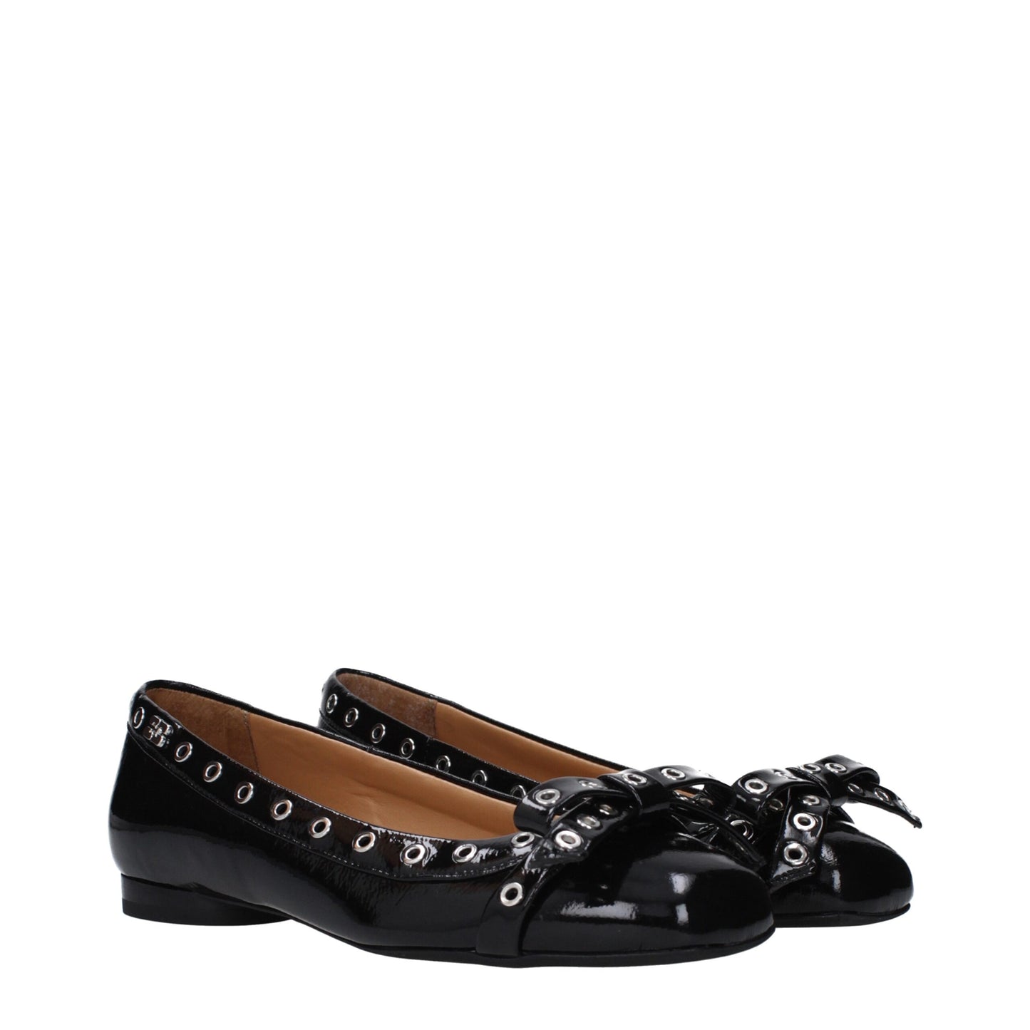 Ganni – Schwarze Ballerinas aus Leder