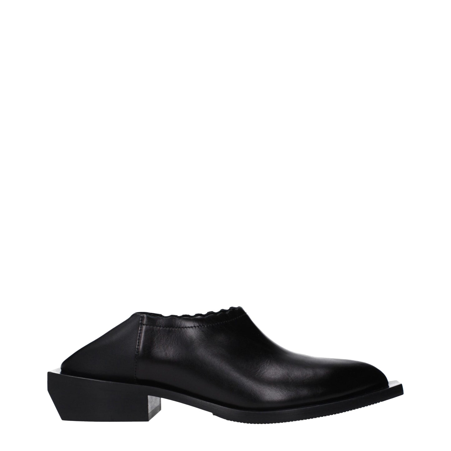 Love Moschino – Schwarze Lederclogs